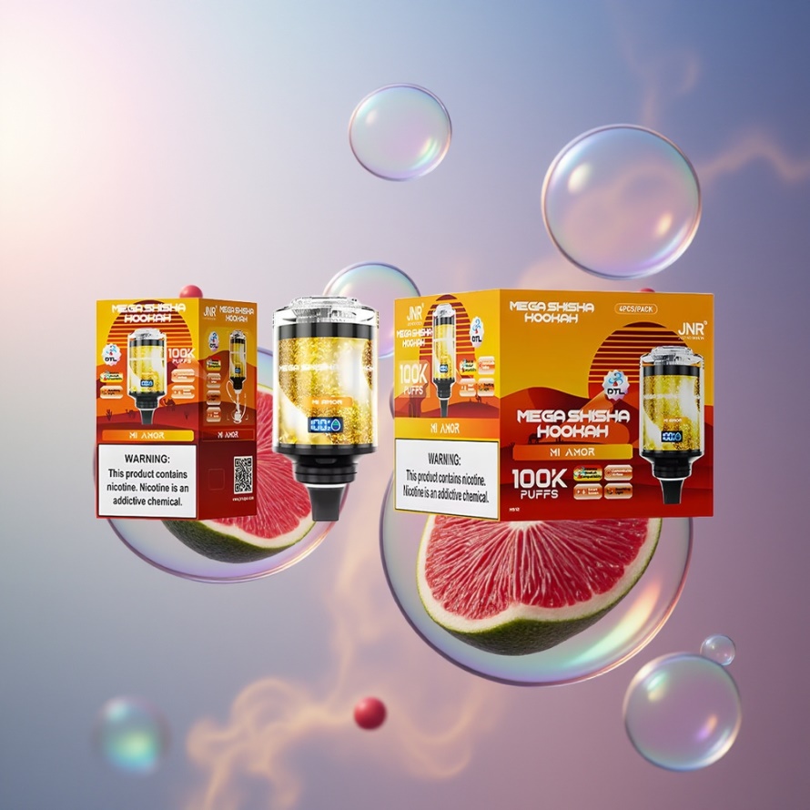 JNR Mega Shisha Hookah 100K Svensk Grossist Desktop 2200mAh Typ-C Mi Amor