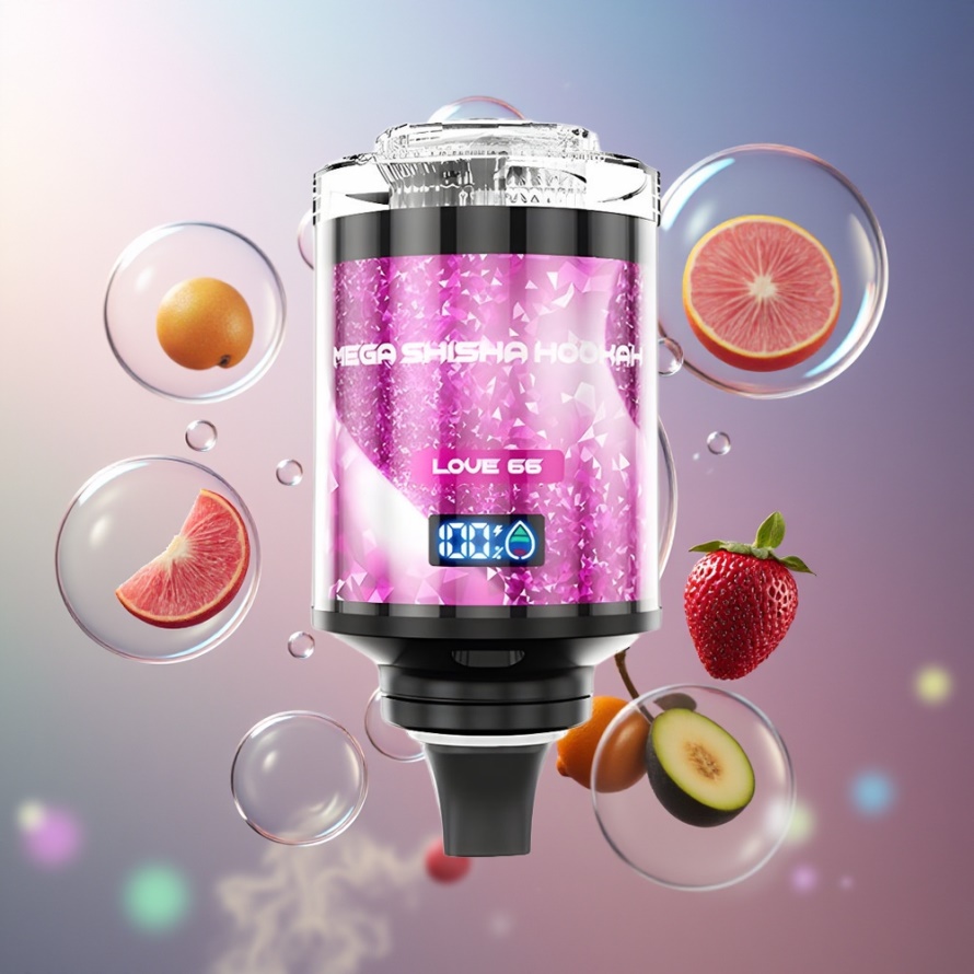 JNR Mega Shisha Hookah 100K Svensk Grossist Desktop 70.2mm Typ-C 2200mAh 60ml 2% Kärlek 66