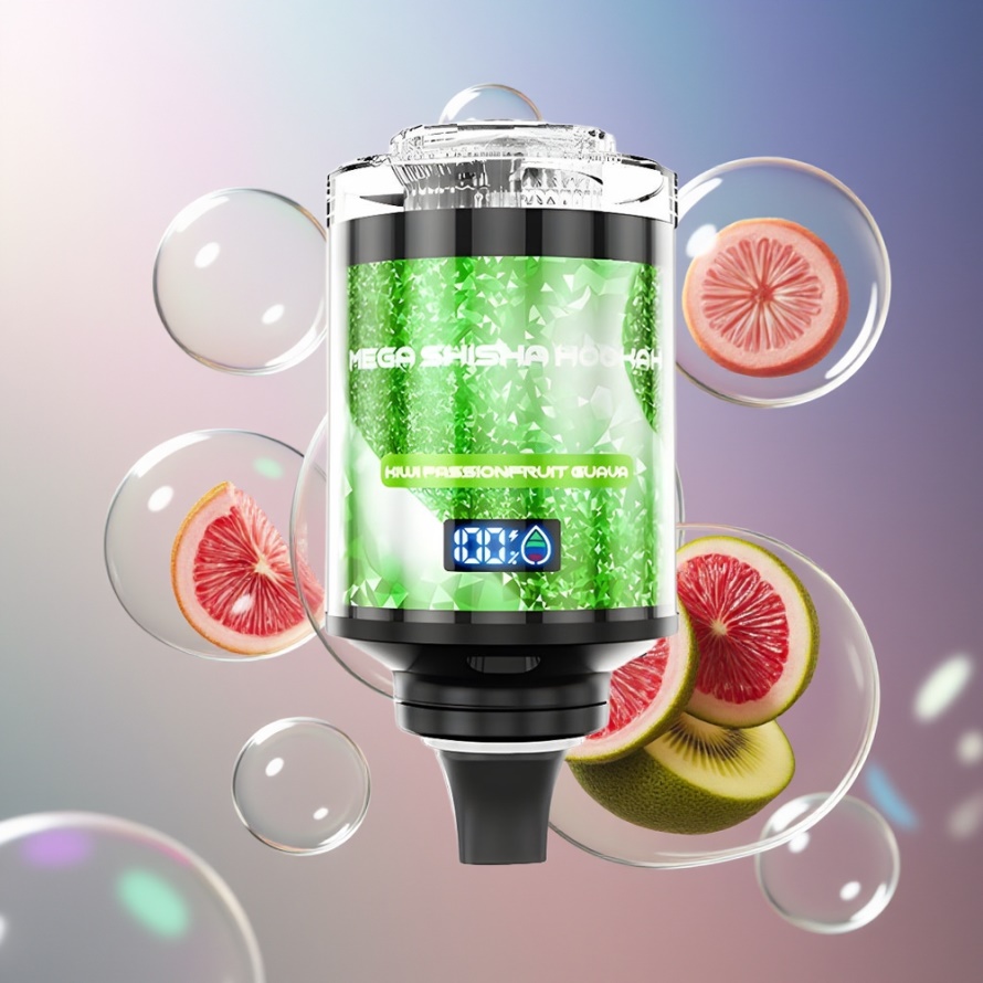 JNR Mega Shisha Hookah 100K Svensk Grossist Desktop Typ-C Laddning Kiwi Passionsfrukt Guava