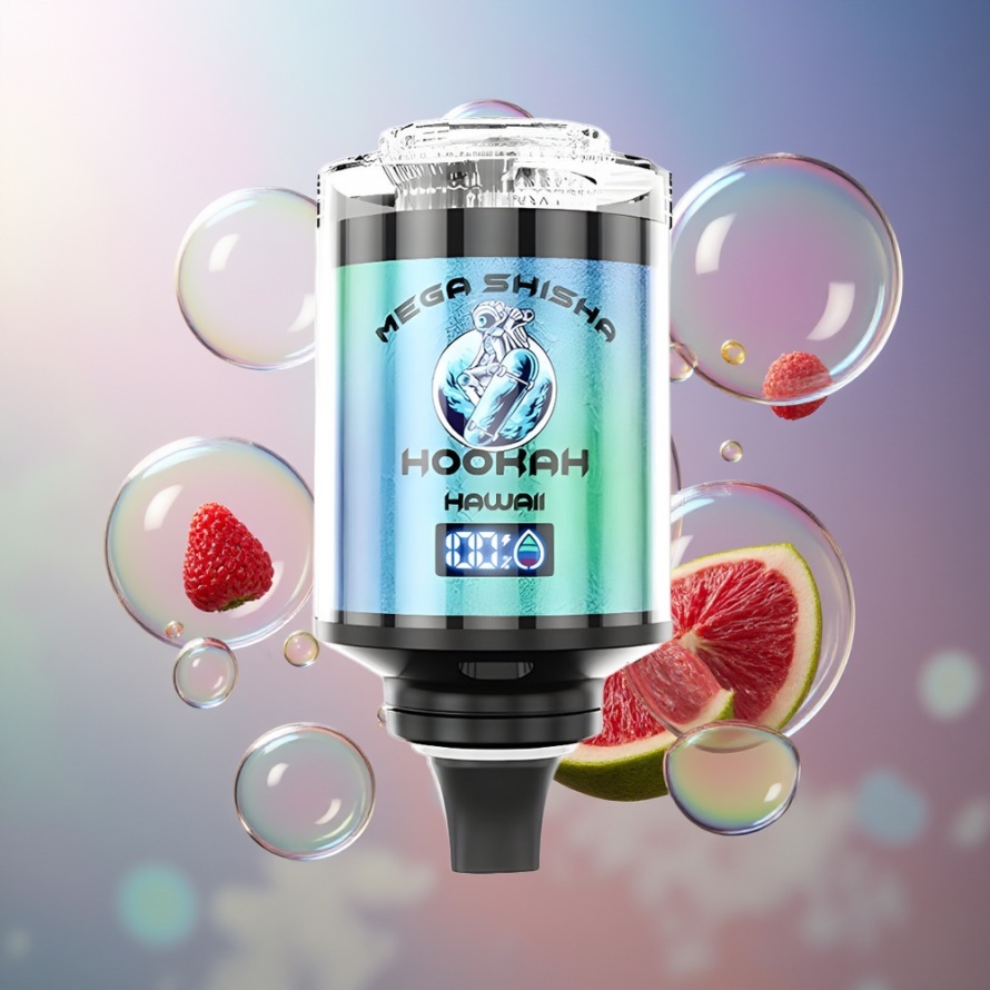 JNR Mega Shisha Hookah 100K Svensk Grossist Skrivbordskompatibel Hawaii 60ml 2200mAh Typ-C