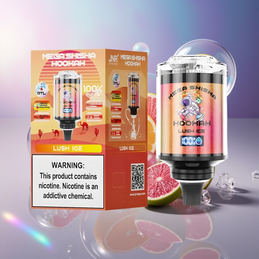 JNR Mega Shisha Hookah 100K Svensk Grossist Stationär Kompatibilitet 2200mAh Ljusis