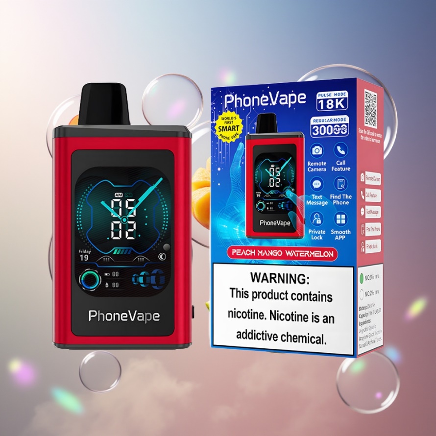 JNR PhoneVape 30000 puff Engångs Vape Persika Mango Vattenmelon Svensk Grossist 850mAh Turbo App