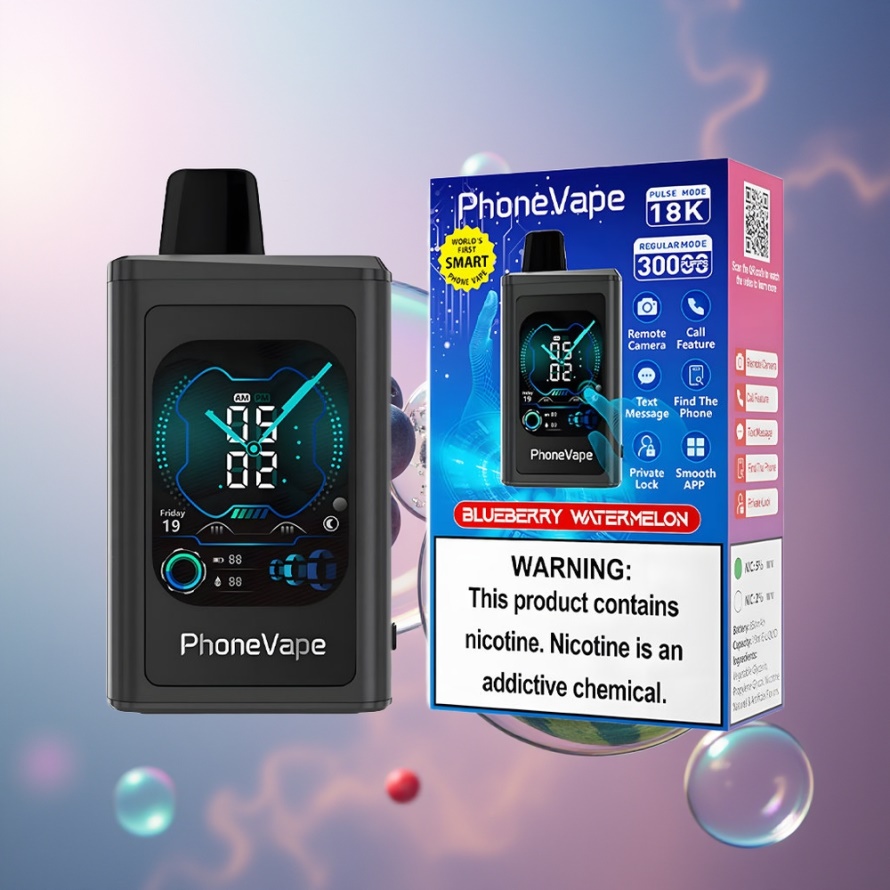 JNR PhoneVape 30000 puffar Engångsvape Blåbär Vattenmelon Svensk Grossist 850mAh Turbo