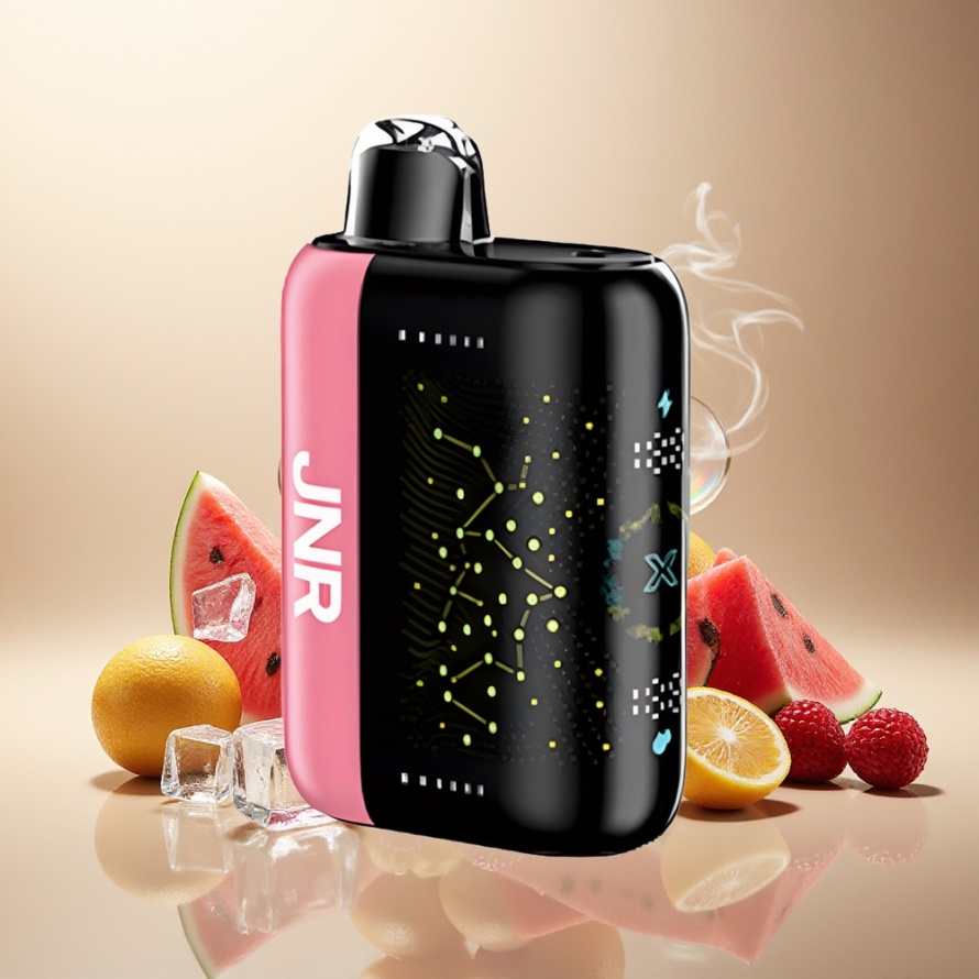 JNR Plus X 26000 PuffsEngångs Vape Hallon Vattenmelon Is med 850 mAh, 28ml, 2% Nikotin, Dual Mesh Coil, Type-C, 3D Skärm – svensk grossist