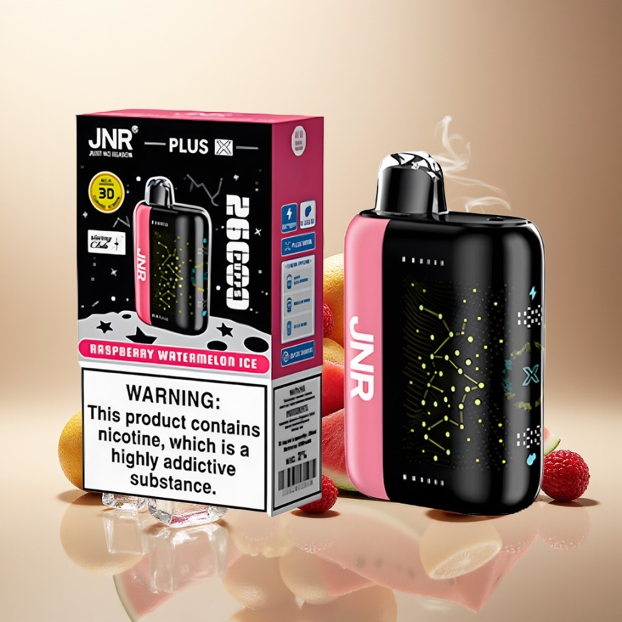 JNR Plus X 26000 PuffsEngångs Vape Hallon Vattenmelon Is med 850 mAh, 28ml, 2% Nikotin, Dual Mesh Coil, Type-C, 3D Skärm – svensk grossist