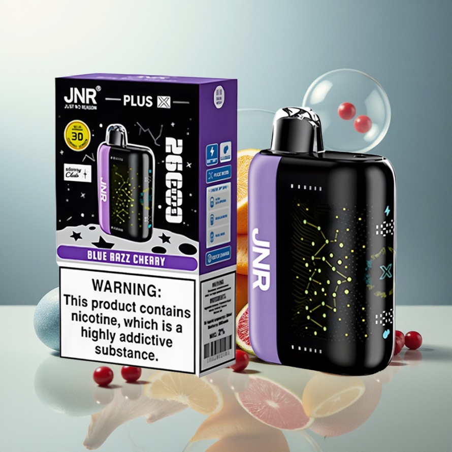 JNR Plus X 26000 Puffs Svensk GrossistEngångs Vape Blå Brzz Körsbär med 850mAh & 28ml