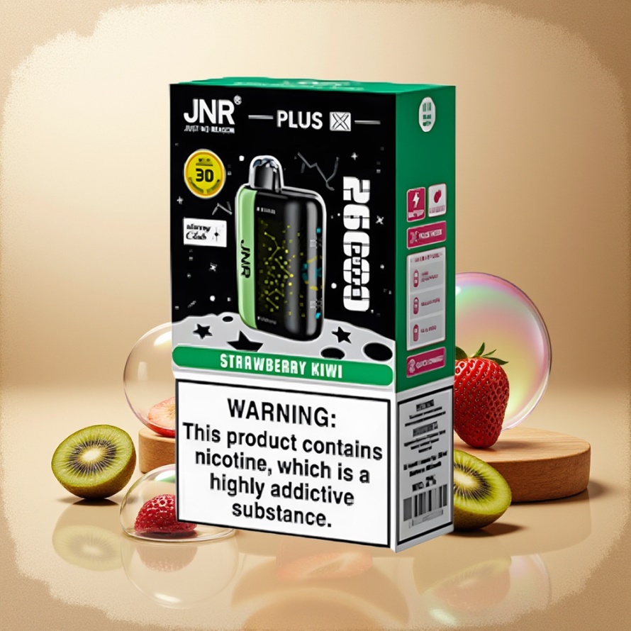 JNR Plus X 26000 Puffs Svensk GrossistEngångs Vape Jordgubb Kiwi 850mAh 28ml 2% Nikotin Dual Mesh Coil Type-C 3D Skärm