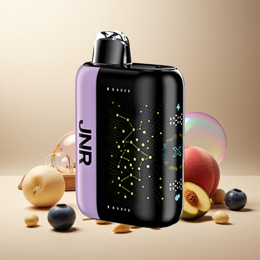 JNR Plus X 26000 Puffs Svensk GrossistEngångs Vape Persika Blåbär Godis med 850 mAh Batteri och 28ml E-vätska