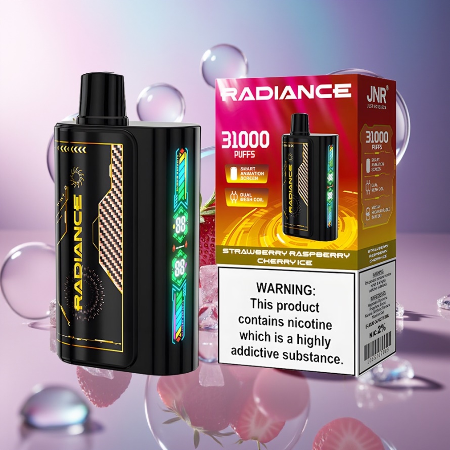 JNR Radiance 31000 Puffs 28ml Svensk Grossist Engångs Vape JORDGUBB HALLON KÖRSBÄR Is