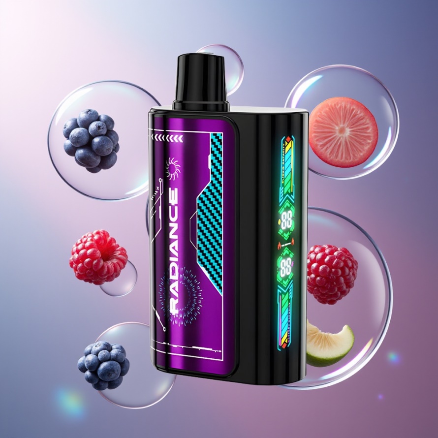 JNR Radiance 31000 Puffs Engångs Vape BLÅBÄR SUR HALLON med 28ml E-liquid & Smart Animation Screen – svensk grossist
