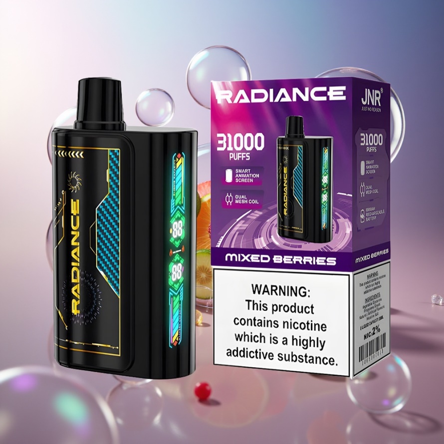 JNR Radiance 31000 Puffs Engångs Vape BÄRMIX med 28ml E-liquid & Dual Mesh Coil – svensk grossist
