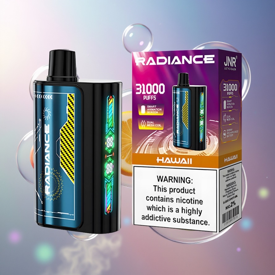 JNR Radiance 31000 Puffs Svensk Grossist Engångs Vape HAWAII 28ml Dual Mesh 950mAh
