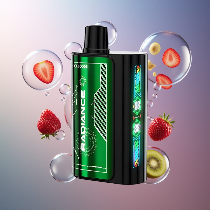 JNR Radiance 31000 Puffs Svensk Grossist Engångs Vape Jordgubb Kiwi 28ml Dual Mesh Coil