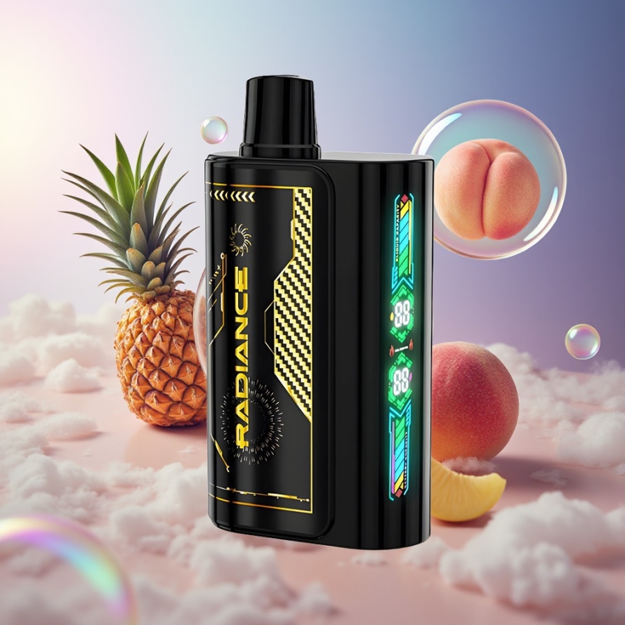 JNR Radiance 31000 Puffs Svensk Grossist Engångs Vape PEACH MANGO PINEAPPLE 28ml 2% Smart Screen Dual Mesh
