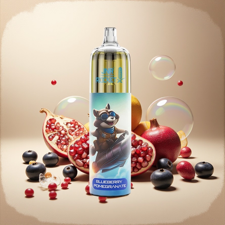 JNR Rocket-X 12400 PuffsEngångs Vape Blåbär Granatäpple med Justerbar Luftflöde & RGB-belysning svensk grossist
