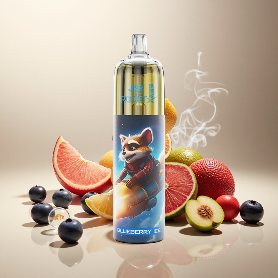 JNR Rocket-X 12400 PuffsEngångs Vape Blåbär Is med Justerbar Luftflöde & RGB-belysning svensk grossist