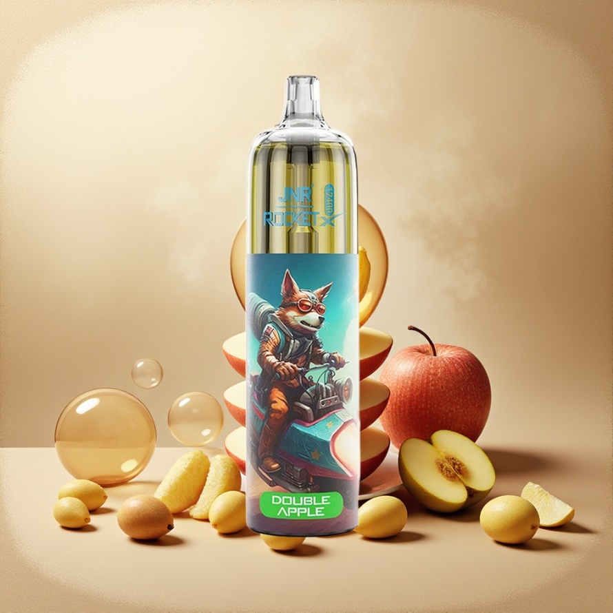JNR Rocket-X 12400 PuffsEngångs Vape Dubbel Äpple med Justerbar Luftflöde & RGB-belysning för svensk grossist