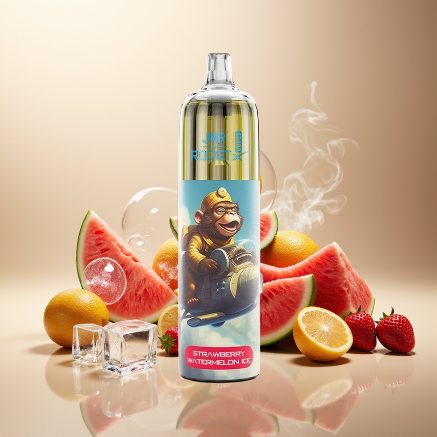 JNR Rocket-X 12400 PuffsEngångs Vape Jordgubb Vattenmelon Is med Justerbar Luftflöde & RGB-ljus svensk grossist