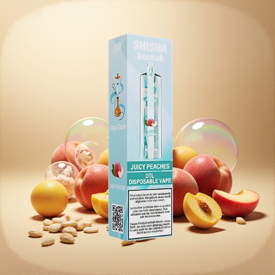 JNR Shisha Hookah 12000 Puffs Engångs Vape Saftiga Persikor (750mAh, 24ml, Type-C) svensk grossist
