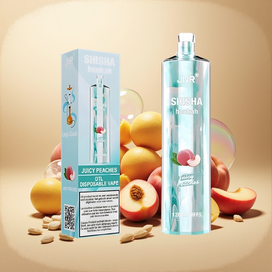JNR Shisha Hookah 12000 Puffs Engångs Vape Saftiga Persikor (750mAh, 24ml, Type-C) svensk grossist