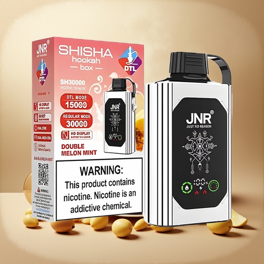 JNR Shisha Hookah Box 20500 PuffsEngångs Vape Dubbel Äpple HD Display 25ml 1000mAh Dual Mesh Coil Type-C svensk grossist