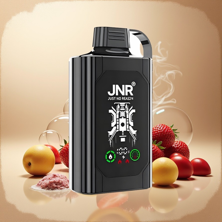 JNR Shisha Hookah Box 20500 PuffsEngångs Vape Jordgubb Druva HD Display 1000mAh 25ml Dual Mesh Coil Type-C svensk grossist
