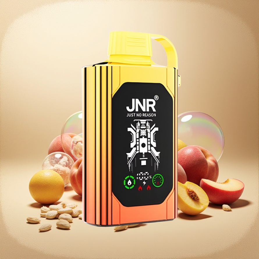 JNR Shisha Hookah Box 20500 PuffsEngångs Vape Juicy Peaches HD Display 1000mAh 25ml Dual Mesh Coil Type-C svensk grossist