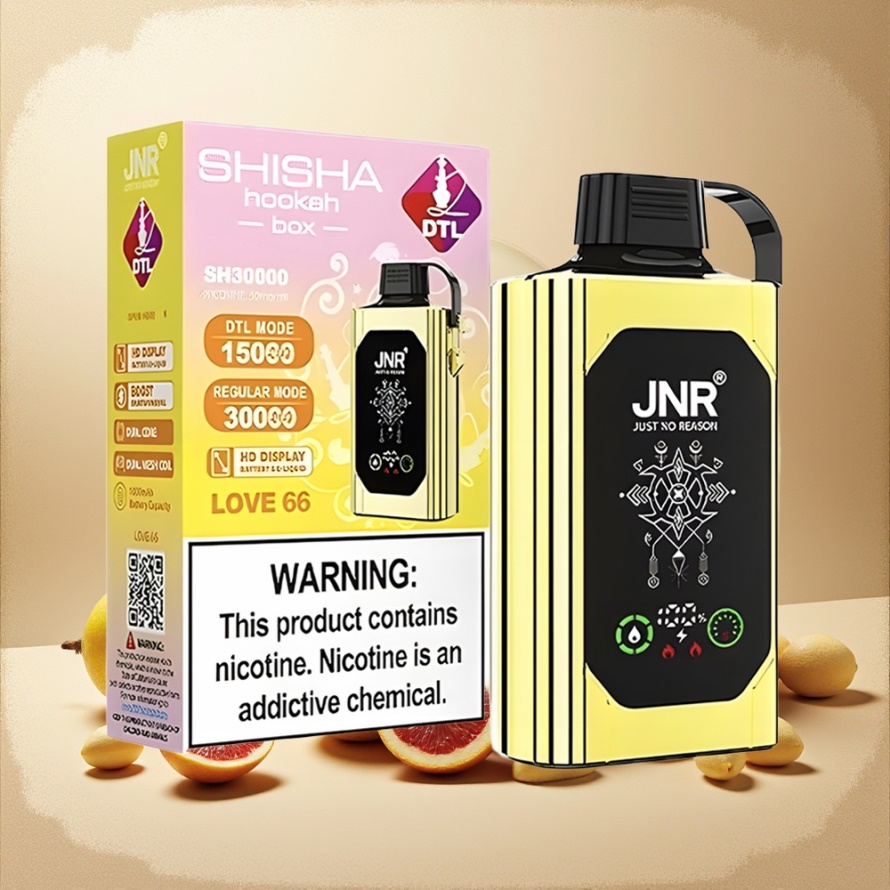 JNR Shisha Hookah Box 20500 PuffsEngångs Vape Kärlek 66 med HD Display, 25ml E-liquid, 1000mAh Battery, Dual Mesh Coil, Type-C Laddning, svensk grossist