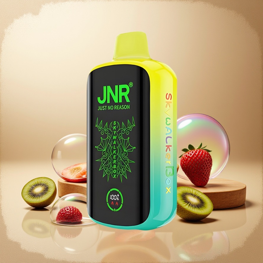 JNR Skywalker Box 21000 Puffs Svensk GrossistEngångs Vape Jordgubb Kiwi 850mAh Typ-C 25ml