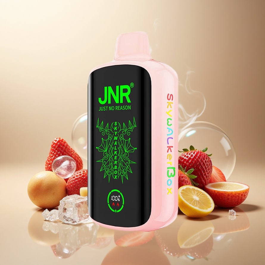 JNR Skywalker Box 21000 Puffs Svensk GrossistEngångs Vape Jordgubbsis med 850mAh & Type-C Laddning