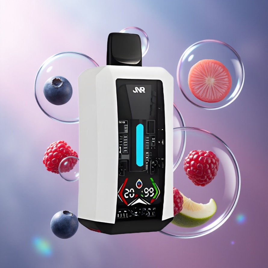 JNR Tank Pro 33000 Puffs Svensk Grossist Engångs Vape Blåbär Sur Hallon 28ml Digital Display Dual Mesh Coil