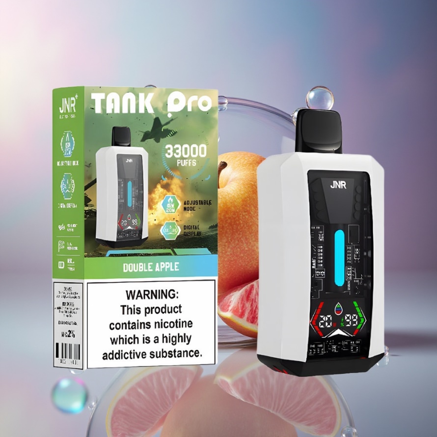 JNR Tank Pro 33000 Puffs Svensk Grossist Engångs Vape Dubbel Äpple med 28ml e-Liquid och Digital Display