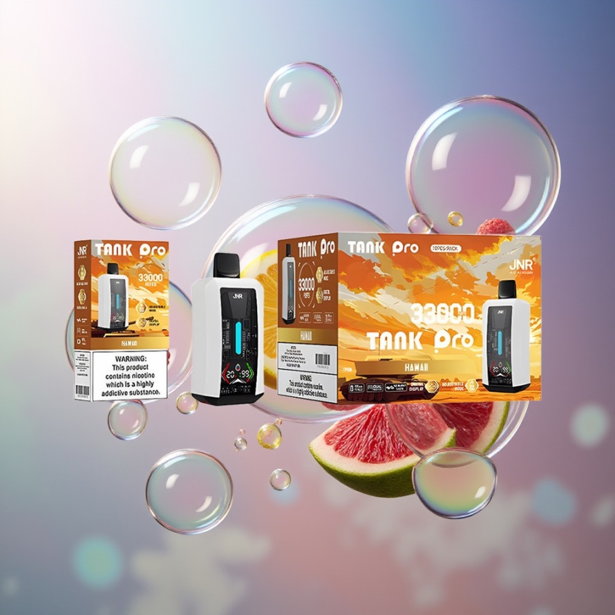 JNR Tank Pro 33000 Puffs Svensk Grossist Engångs Vape Hawaii med 28ml e-Liquid & Digital Display