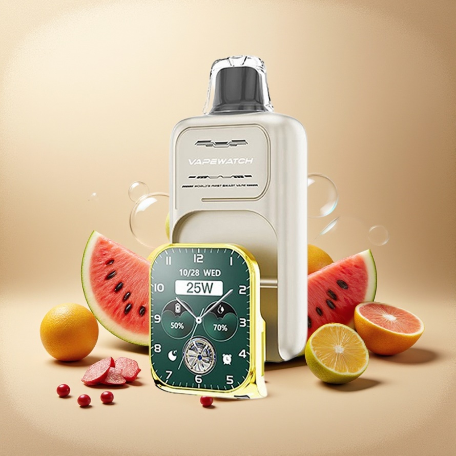 JNR VapeWatch 30000 PuffsEngångs Vape Vattenmelon IS 1000mAh 19mL 5% Nikotin Dual Mesh Coil Type-C svensk grossist