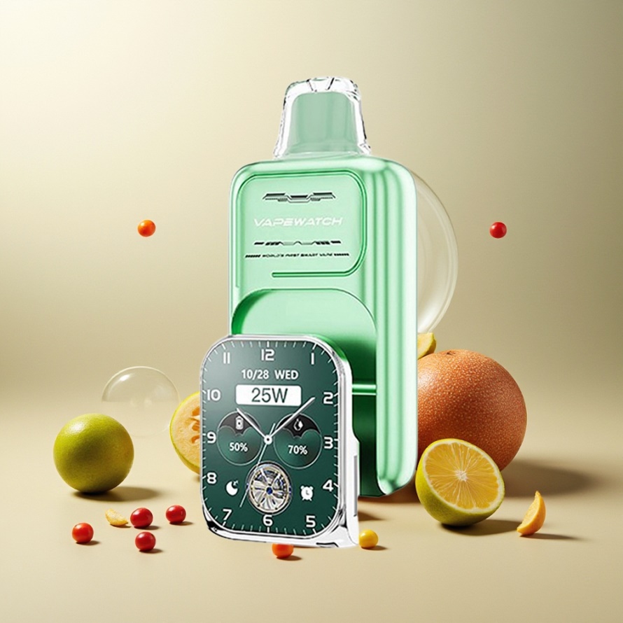 JNR VapeWatch 30000 Puffs Engångs E-cig Miami Mynta Svensk Grossist 1000mAh Type-C Laddning