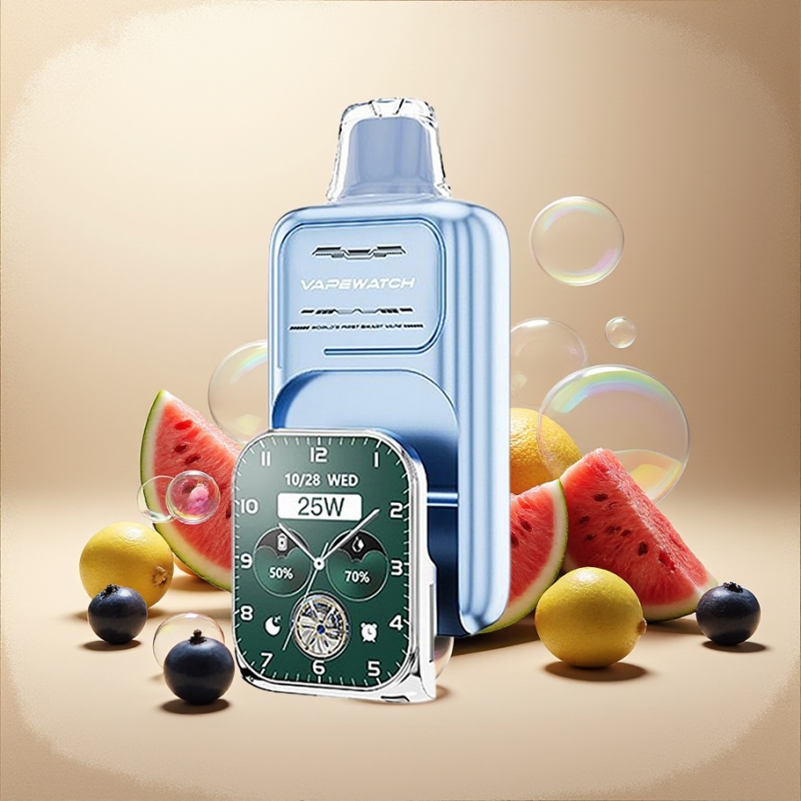 JNR VapeWatch 30000 Puffs Svensk GrossistEngångs Vape Blåbär Vattenmelon 1000mAh 19mL 5% Nikotin Type-C Dual Mesh Coil