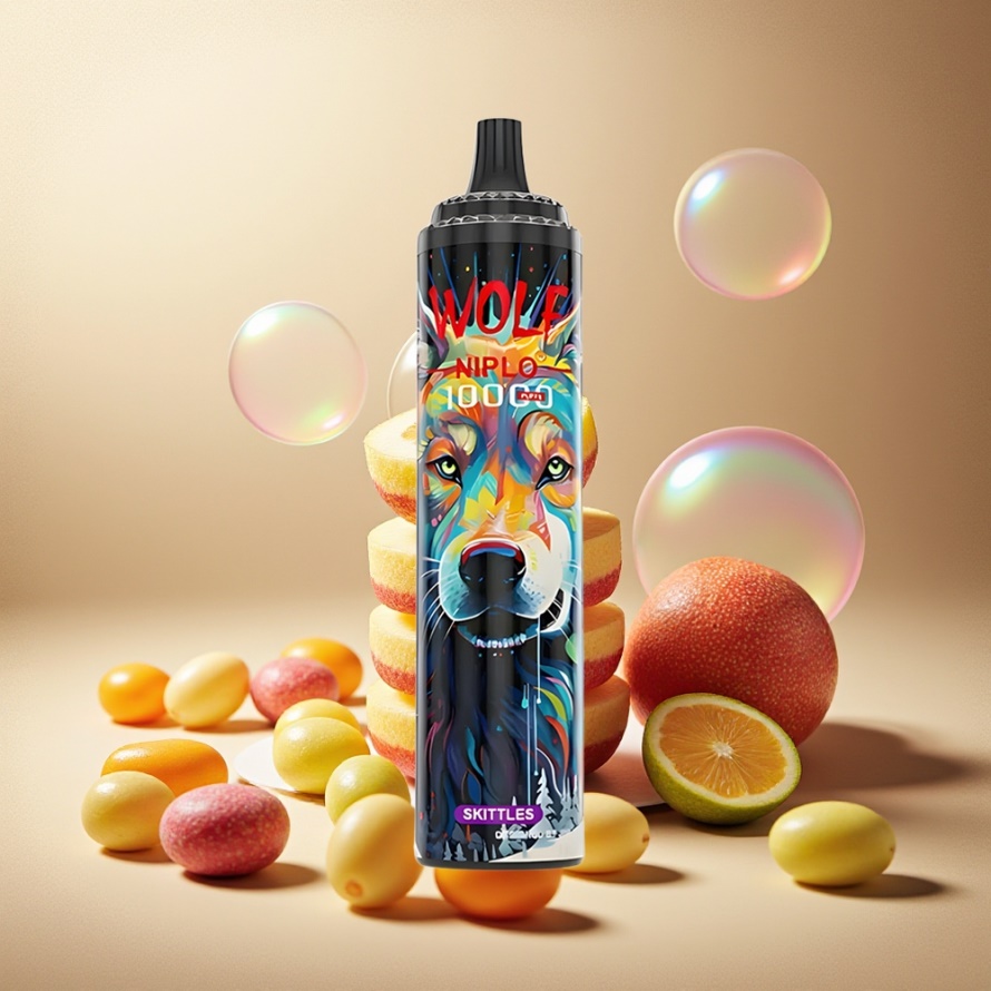 JNR Wolf Niplo 10000 PuffsEngångs Vape Regnbåge 1.0 Ohm Mesh 650mAh 20ml svensk grossist