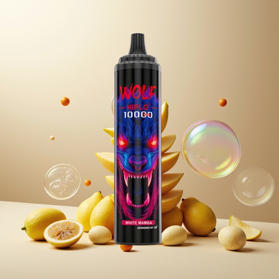 JNR Wolf Niplo 10000 PuffsEngångs Vape Vit Mamba 1.0 Ohm Mesh 650mAh 20ml Type-C svensk grossist