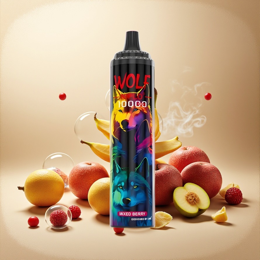 JNR Wolf Niplo 10000 Puffs Svensk GrossistEngångs Vape Blandade Bär 1.0 Ohm Mesh 650mAh 20ml Type-C
