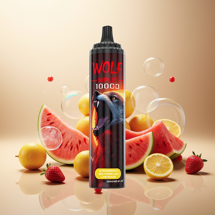 JNR Wolf Niplo 10000 Puffs Svensk GrossistEngångs Vape Jordgubb Vattenmelon Lemonade 1.0 Ohm Mesh 650mAh 20ml Type-C