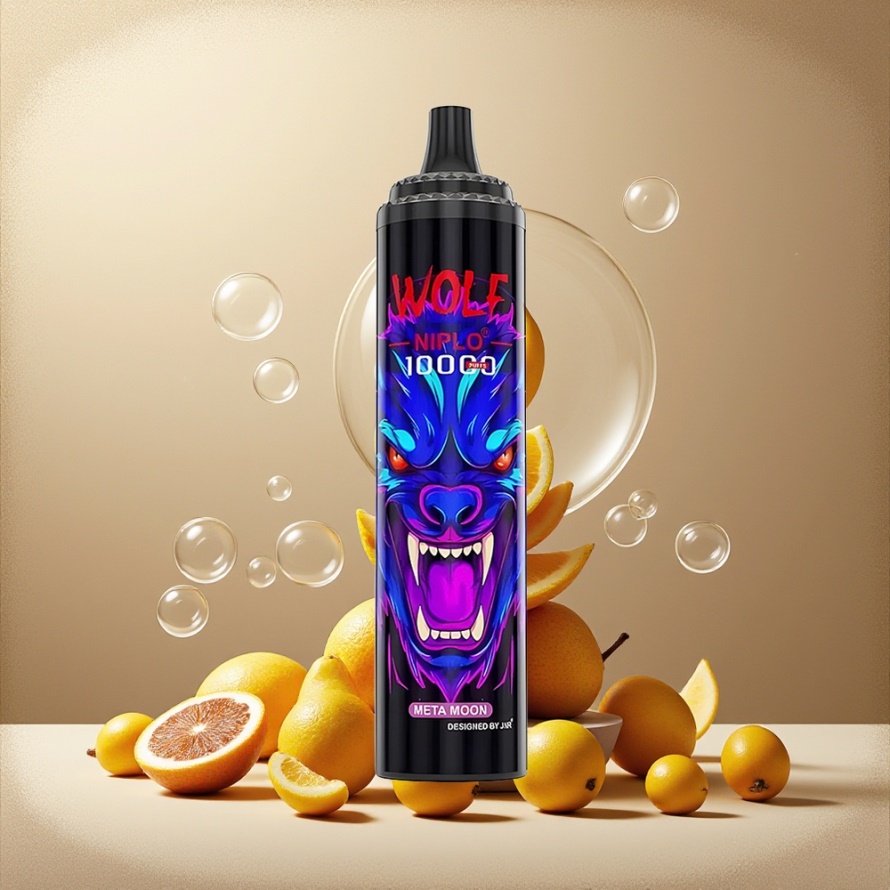 JNR Wolf Niplo 10000 Puffs Svensk GrossistEngångs Vape Meta Måne 1.0 Ohm Mesh 650mAh 20ml Type-C