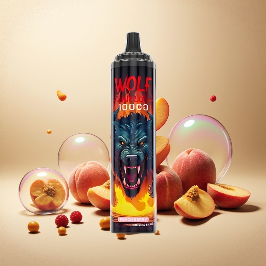 JNR Wolf Niplo 10000 Puffs Svensk GrossistEngångs Vape Persika Bär Mesh 1.0 Ohm 650mAh 20ml Type-C