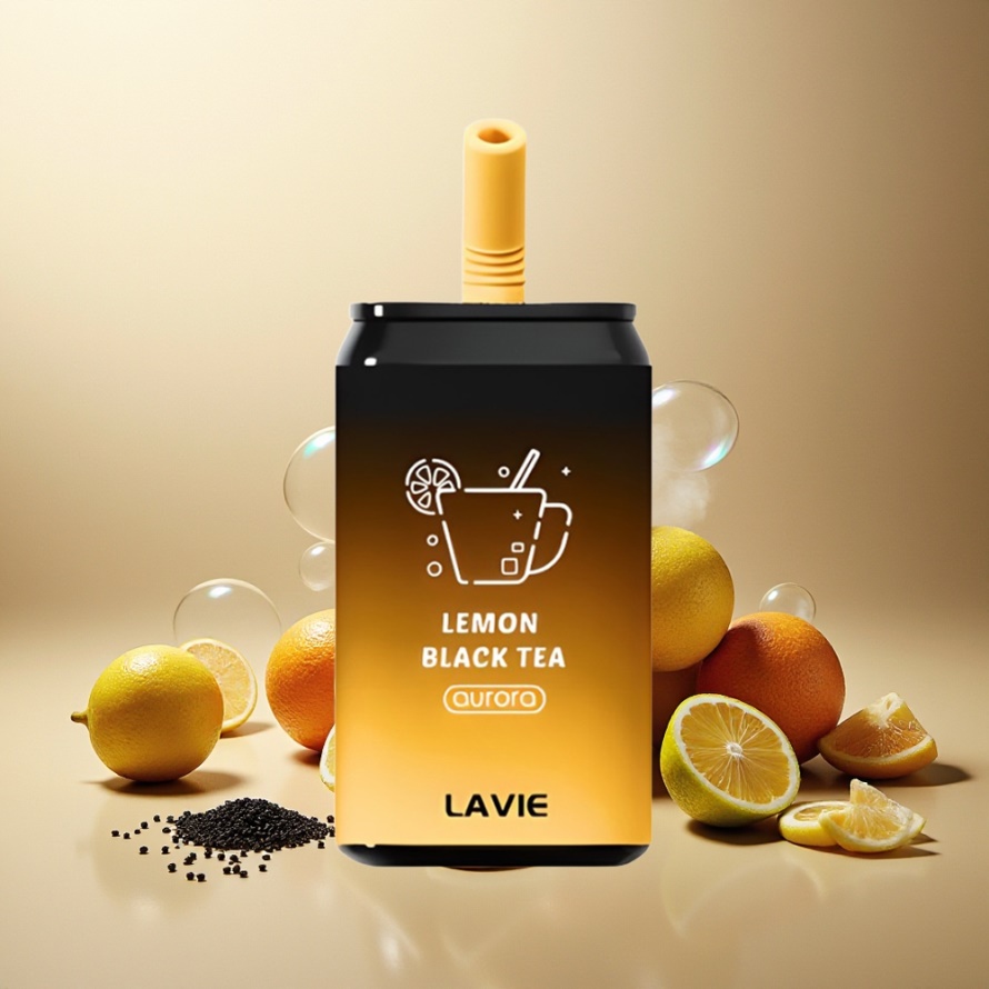 LAVIE Aurora 11000 Puffs Svensk GrossistEngångs Vape Citron Svart Te 22ML 650mAh Type C