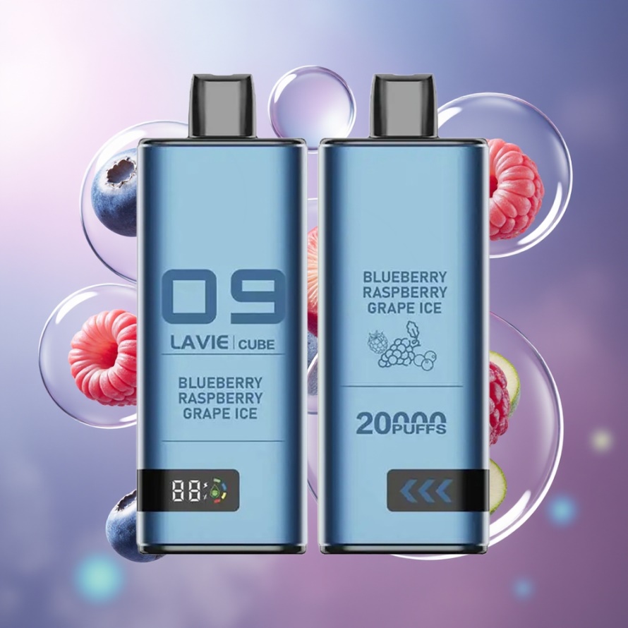 Lavie Cube 20000 Puffs Engångsvape Blåbär Hallon Druva Is 28ML Type C Svensk Grossist