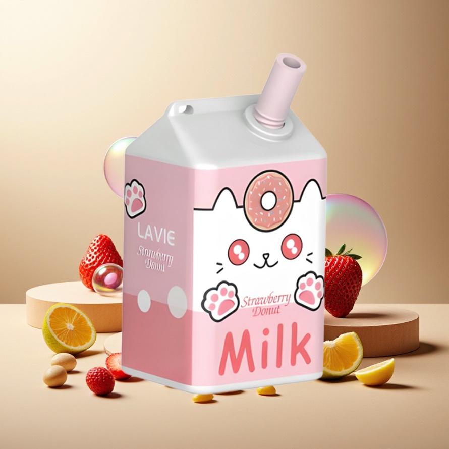 LAVIE Milk 7000 Puffs Svensk GrossistEngångs Vape Jordgubbsmunk 16ML 600mAh Typ C