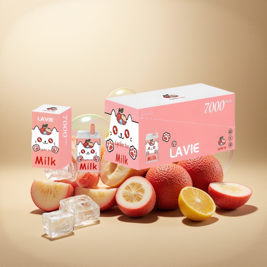 LAVIE Milk 7000 Puffs Svensk GrossistEngångs Vape Litchi Is 16ML 600mAh Typ C