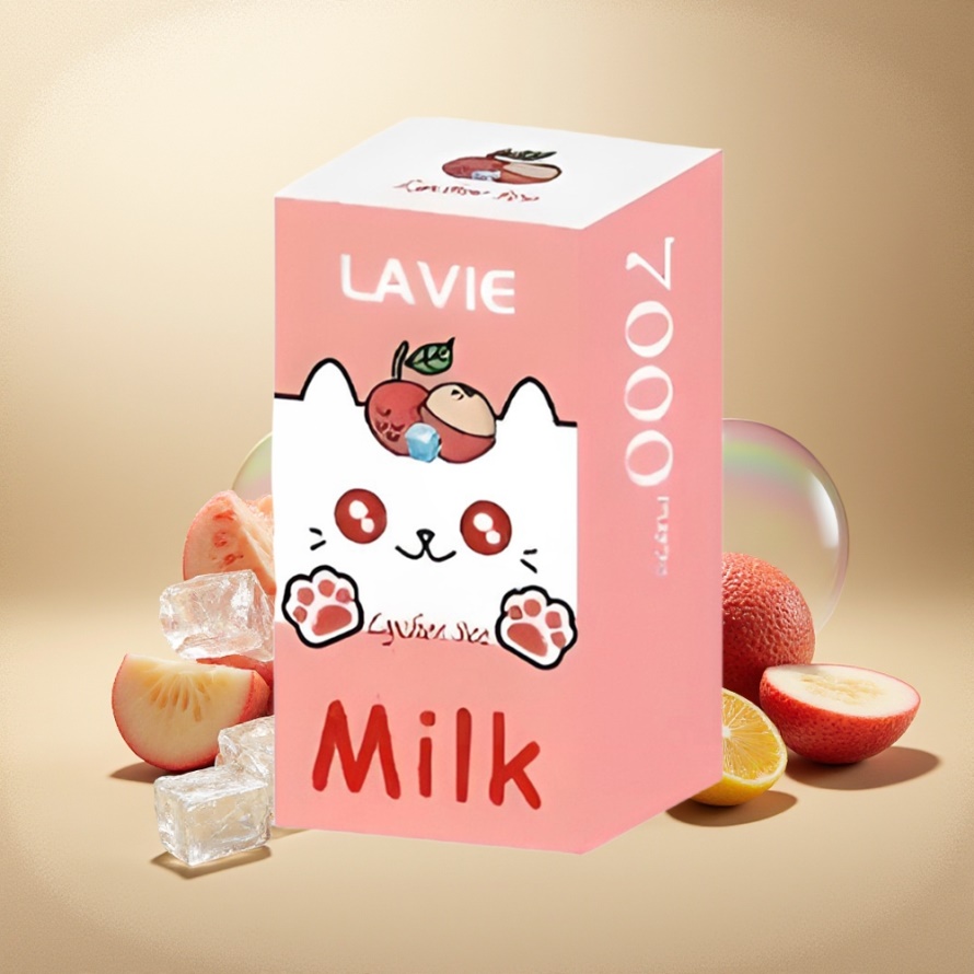 LAVIE Milk 7000 Puffs Svensk GrossistEngångs Vape Litchi Is 16ML 600mAh Typ C