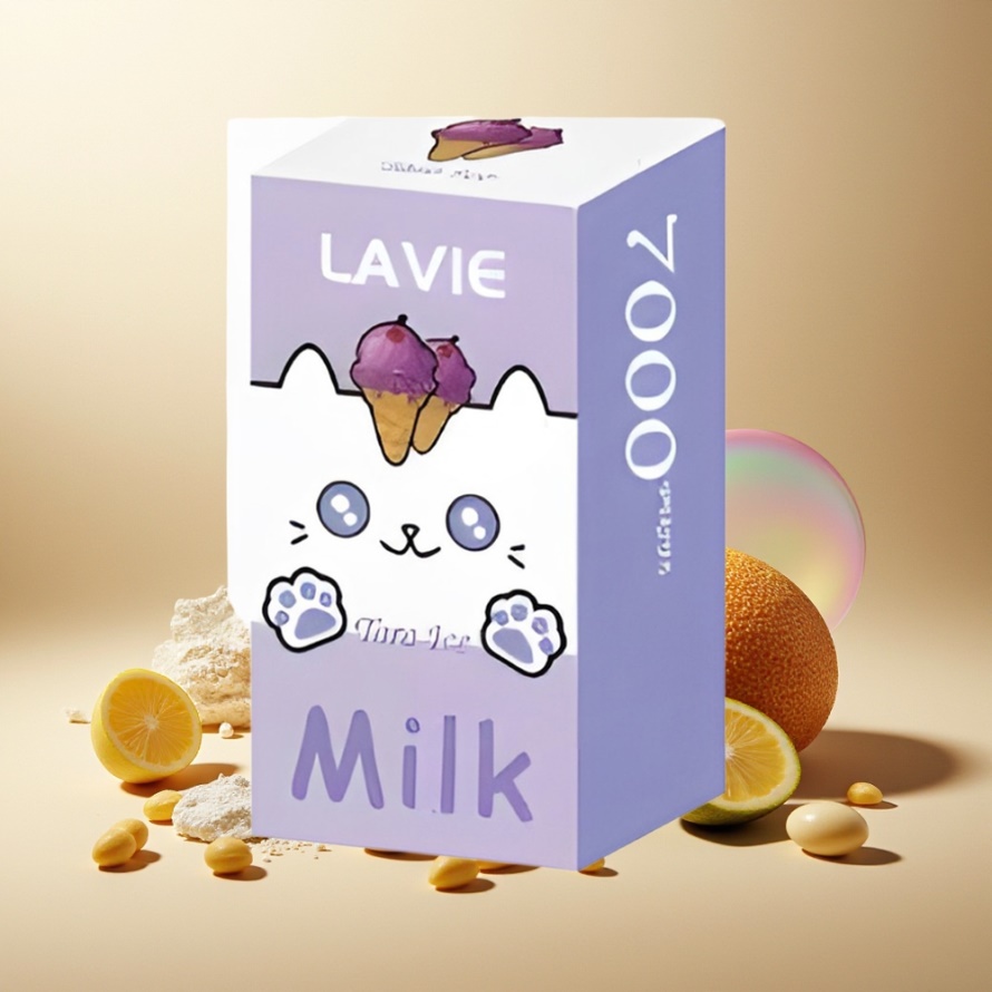 LAVIE Milk 7000 Puffs Svensk GrossistEngångs Vape Taro Is 16ML 600mAh Typ C