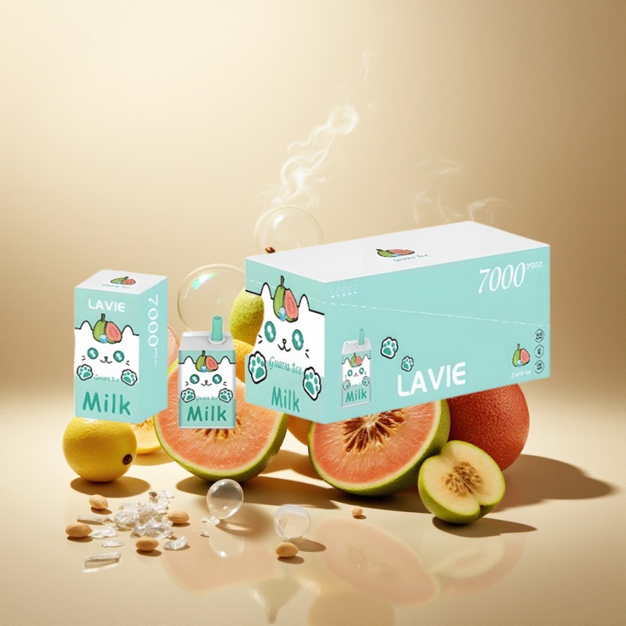 LAVIE Mjölk 7000 Puffs Svensk GrossistEngångs Vape Guava Is 16ML 600mAh Typ C