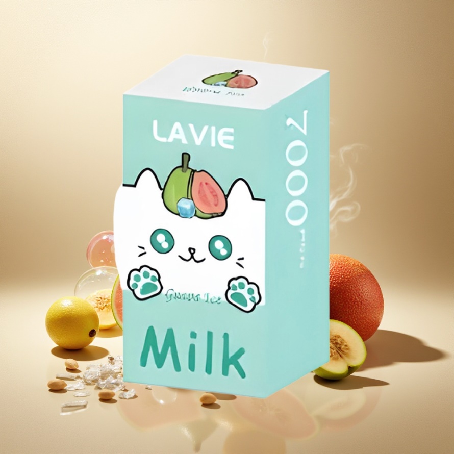 LAVIE Mjölk 7000 Puffs Svensk GrossistEngångs Vape Guava Is 16ML 600mAh Typ C
